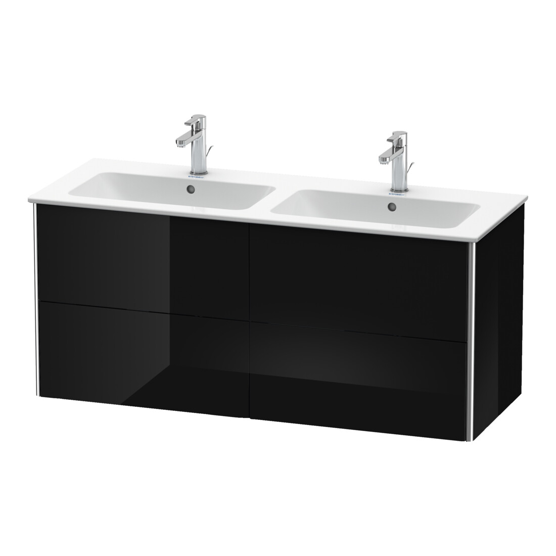 Duravit Waschtischunterschrank XSquare 128x47,8x56cm, 4 Schubk., wandhängend, sw hgl