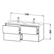 Duravit Waschtischunterschrank XSquare 128x47,8x56cm, 4 Schubk., wandhängend, we matt-5