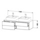 Duravit Waschtischunterschrank XSquare 140x54,8x40cm, 4 La, B bs, wd, gra matt