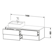 Duravit Waschtischunterschrank XSquare 140x54,8x40cm, 4 La, wd, B li, graph m-4