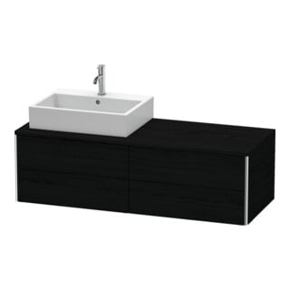 Duravit Waschtischunterschrank XSquare 140x54,8x40cm, 4 La, wd, Beck. li, Ei sw