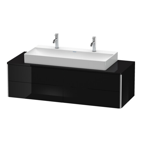 Duravit Waschtischunterschrank XSquare 140x54,8x40cm, 4 Schubk., wandhängend, sw hgl