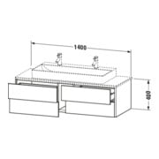 Duravit Waschtischunterschrank XSquare 140x54,8x40cm, 4 Schubk., wandhängend, we matt-2