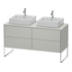 Duravit Waschtischunterschrank XSquare 140x54,8x77,8cm, 4 AZ, steh., betongr m-1