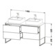 Duravit Waschtischunterschrank XSquare 140x54,8x77,8cm, 4 AZ, steh., graph matt