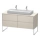 Duravit Waschtischunterschrank XSquare 140x54,8x77,8cm, 4 La, steh., Tau matt-1
