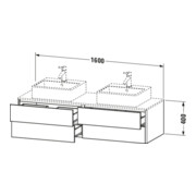 Duravit Waschtischunterschrank XSquare 160x54,8x40cm, 4 La, B bs, wd, gra matt-5