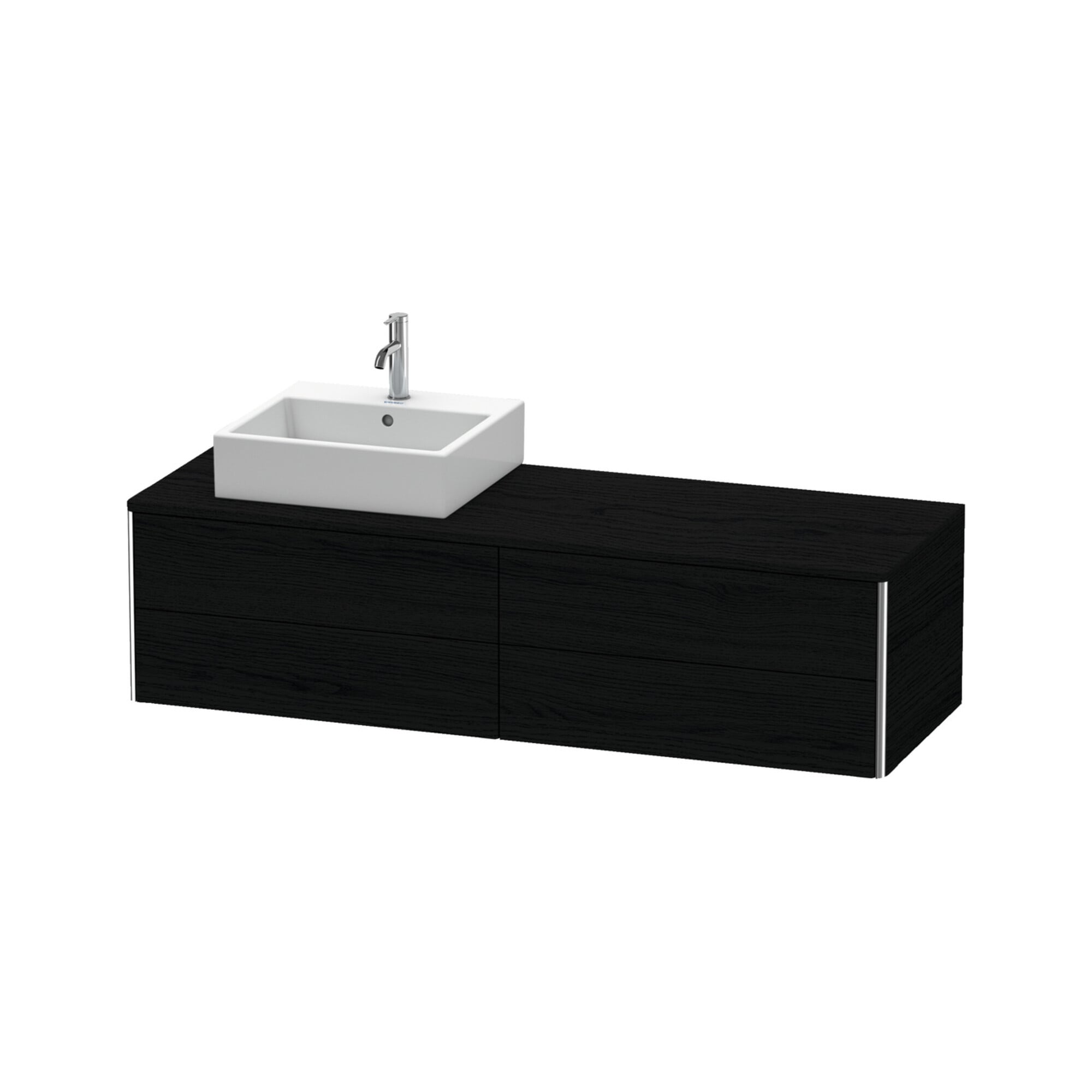 Duravit Waschtischunterschrank XSquare 160x54,8x40cm, 4 La, wd, Beck. li, Ei sw