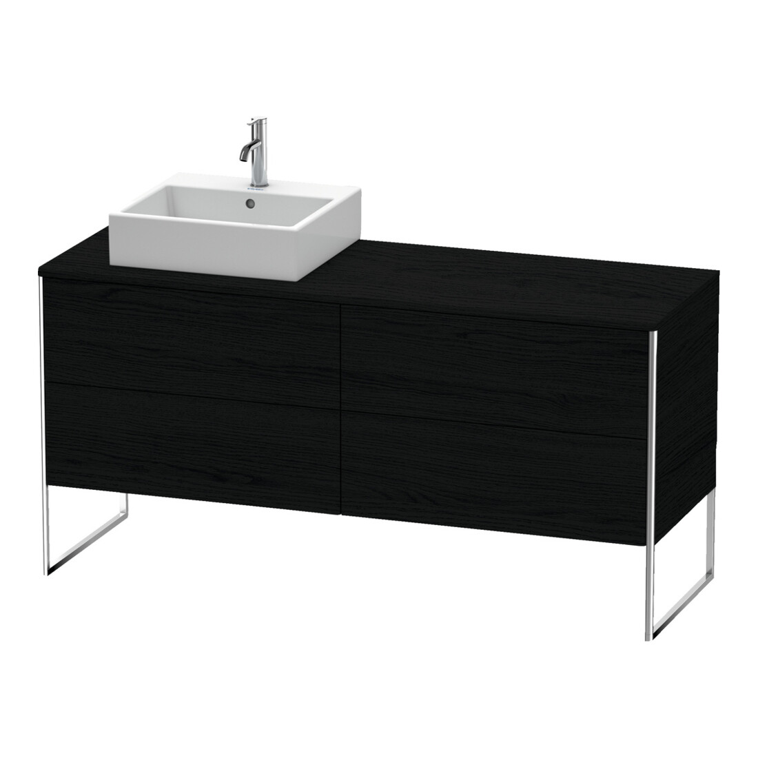 Duravit Waschtischunterschrank XSquare 160x54,8x77,8cm, 4 AZ, st, B li, Ei sw
