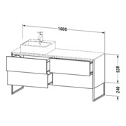 Duravit Waschtischunterschrank XSquare 160x54,8x77,8cm, 4 AZ, st, B li, graph m-2