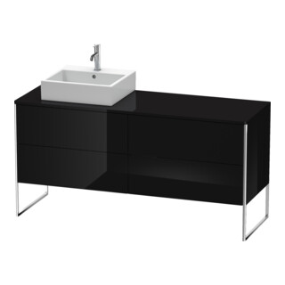 Duravit Waschtischunterschrank XSquare 160x54,8x77,8cm, 4 AZ, st, B li, sw hgl