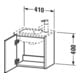 Duravit Waschtischunterschrank XSquare 41x28,9x40cm, wandhängend, T. li, Basalt matt