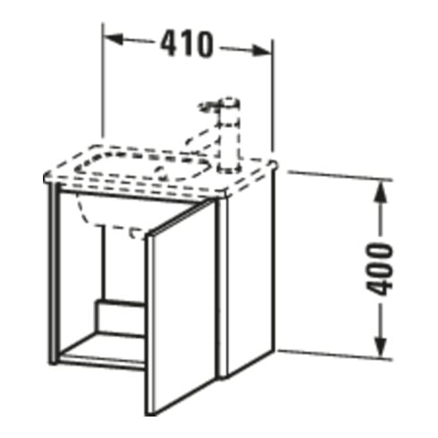 Duravit Waschtischunterschrank XSquare 41x28,9x40cm, wandhängend, T. li, graph matt