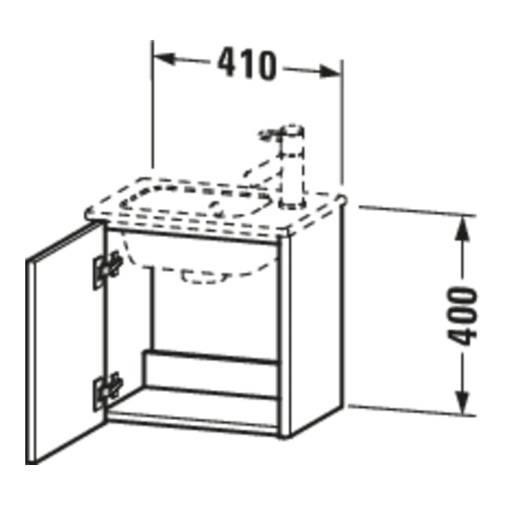 Duravit Waschtischunterschrank XSquare 41x28,9x40cm, wandhängend, T. li, graph matt