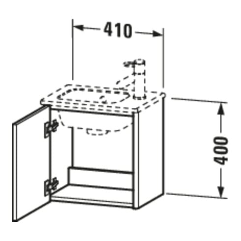 Duravit Waschtischunterschrank XSquare 41x28,9x40cm, wandhängend, T. li, Graphit matt