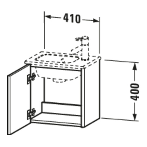 Duravit Waschtischunterschrank XSquare 41x28,9x40cm, wandhängend, T. re, graph matt