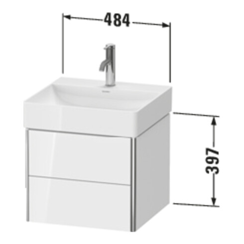 Duravit Waschtischunterschrank XSquare 48,4x46x39,7cm, 2 SBK, wandhängend, graph ma