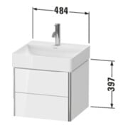 Duravit Waschtischunterschrank XSquare 48,4x46x39,7cm, 2 SBK, wandhängend, graph ma-5
