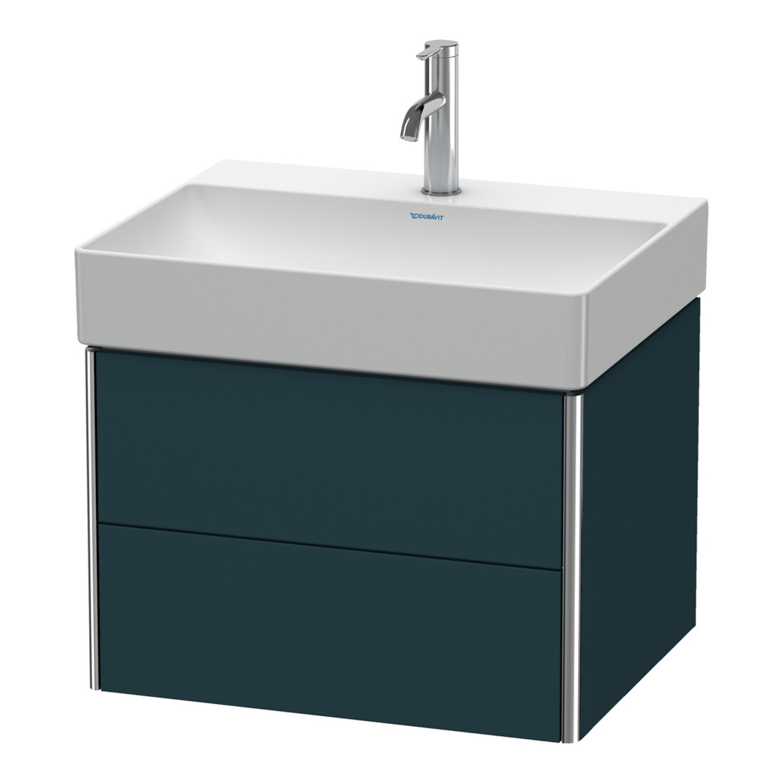 Duravit Waschtischunterschrank XSquare 58,4x46cm, blau s-matt, 2 Schubk., wandhängend