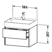 Duravit Waschtischunterschrank XSquare 58,4x46cm, Ei sw, 2 Schubk., wandhängend-5