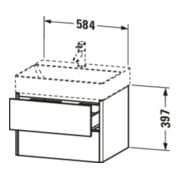 Duravit Waschtischunterschrank XSquare 58,4x46cm, f Gr s-matt, 2 Schubk., wandhängend-5