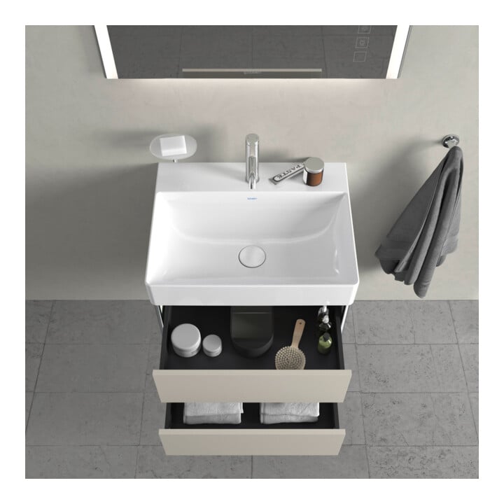 Duravit Waschtischunterschrank XSquare 58,4x46cm, Tau, 2 Schubk., wandhängend
