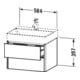 Duravit Waschtischunterschrank XSquare 58,4x46cm, we s-matt, 2 Schubk., wandhängend-5