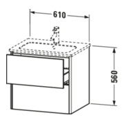 Duravit Waschtischunterschrank XSquare 61x47,8cm, blau s-matt, 2 Schubk., wandhängend-5