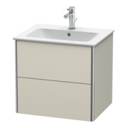 Duravit Waschtischunterschrank XSquare 61x47,8cm, Tau matt, 2 Schubk., wandhängend