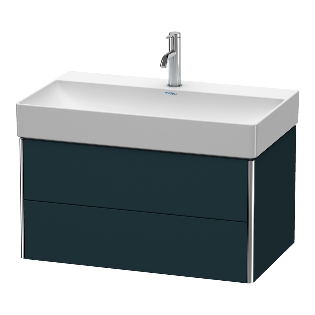Duravit Waschtischunterschrank XSquare 78,4x46cm, blau s-matt, 2 Schubk., wandhängend