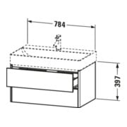 Duravit Waschtischunterschrank XSquare 78,4x46cm, graph matt, 2 Schubk., wandhängend-5