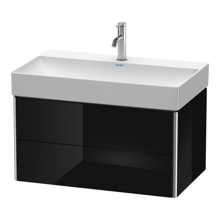 Duravit Waschtischunterschrank XSquare 78,4x46cm, sw hgl, 2 Schubk., wandhängend
