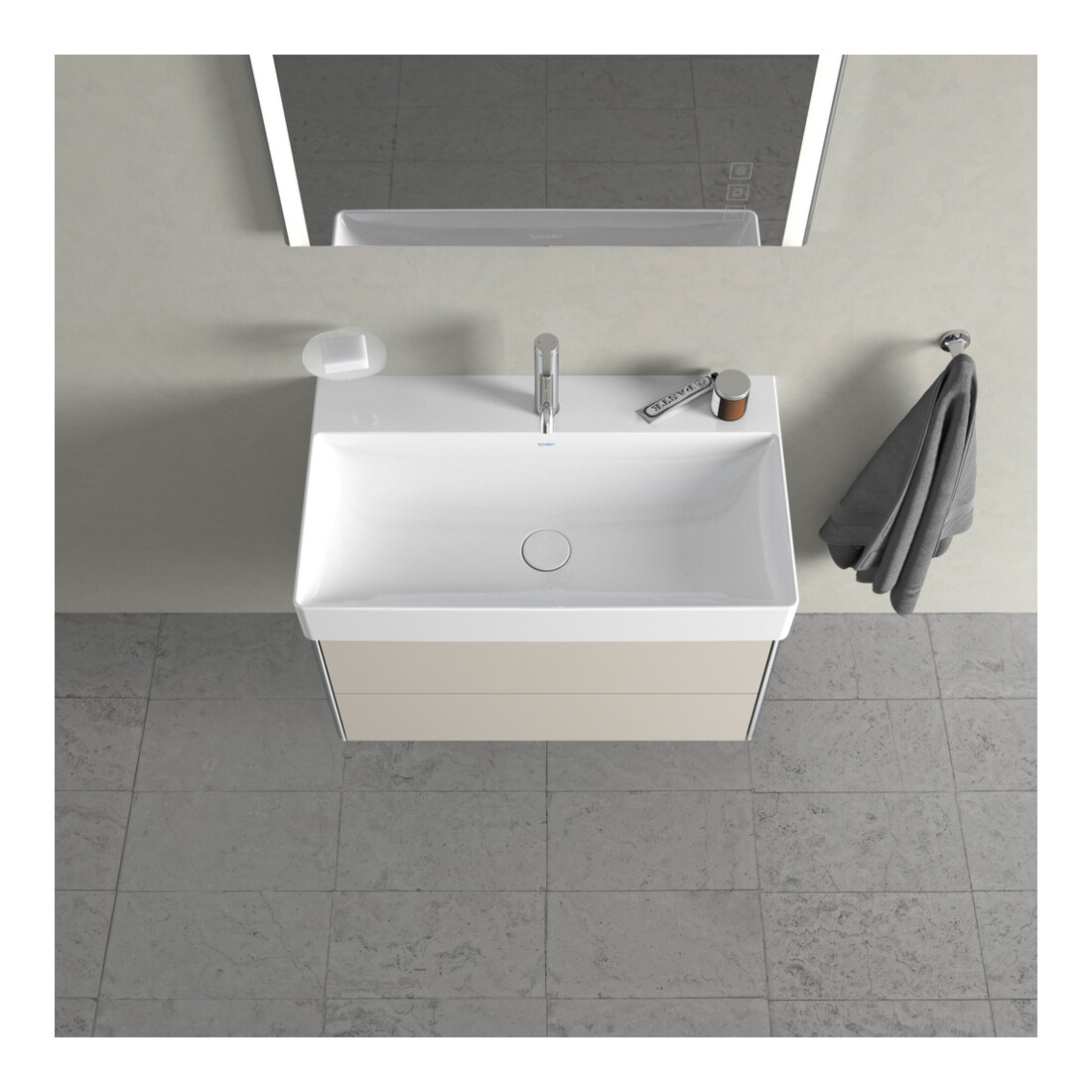 Duravit Waschtischunterschrank XSquare 78,4x46cm, Tau, 2 Schubk., wandhängend