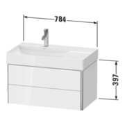 Duravit Waschtischunterschrank XSquare 78,4x46x39,7cm, 2 La, B l, wandhängend, we hgl-5