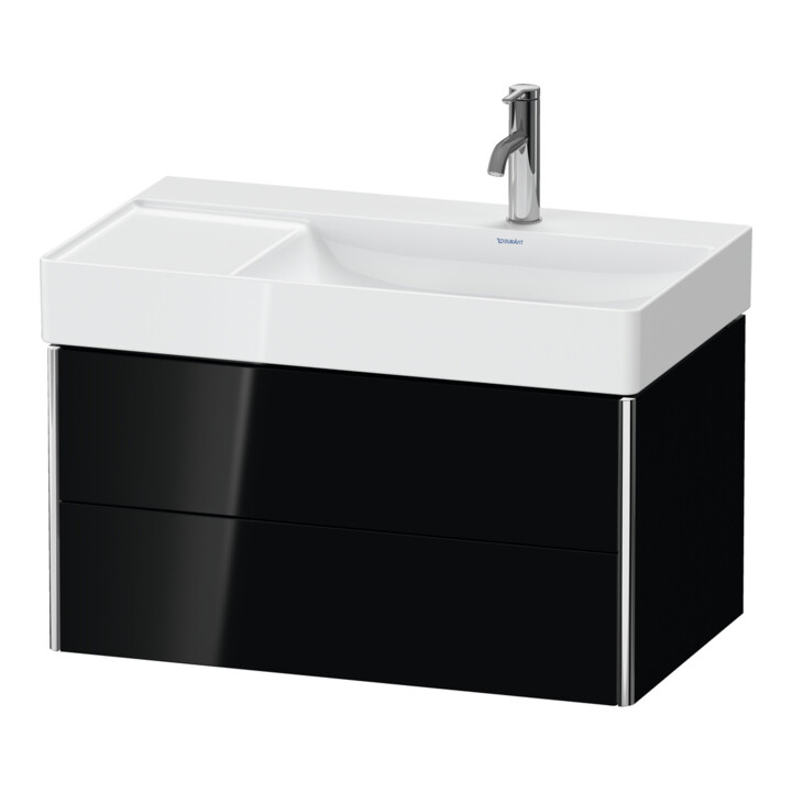 Duravit Waschtischunterschrank XSquare 78,4x46x39,7cm, 2 La, B r, wandhängend, sw hgl