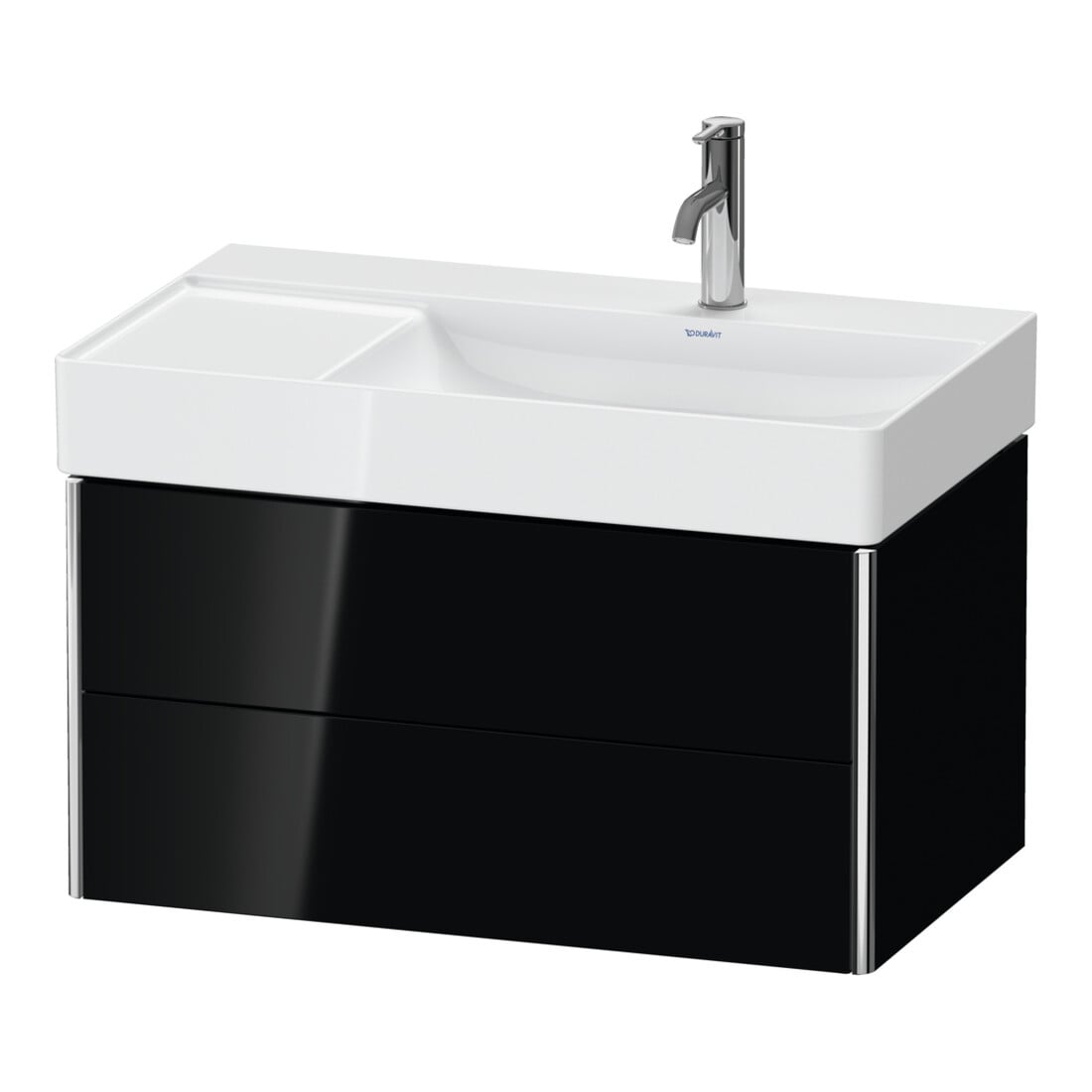 Duravit Waschtischunterschrank XSquare 78,4x46x39,7cm, 2 La, B r, wandhängend, sw hgl