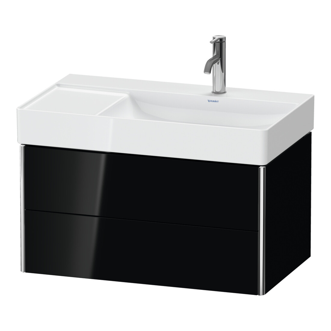 Duravit Waschtischunterschrank XSquare 78,4x46x39,7cm, 2 La, B r, wandhängend, sw hgl