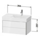 Duravit Waschtischunterschrank XSquare 78,4x46x39,7cm, 2 La, B r, wandhängend, we hgl