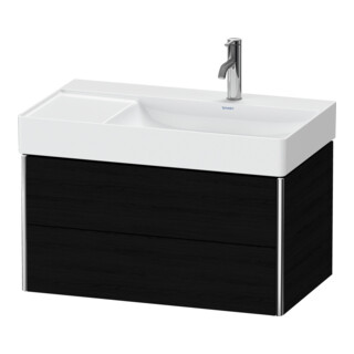 Duravit Waschtischunterschrank XSquare 78,4x46x39,7cm, 2 La, B re, wandhängend, Ei sw