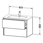 Duravit Waschtischunterschrank XSquare 81x47,8cm, bas. m, 2 Schubk., wandhängend-5