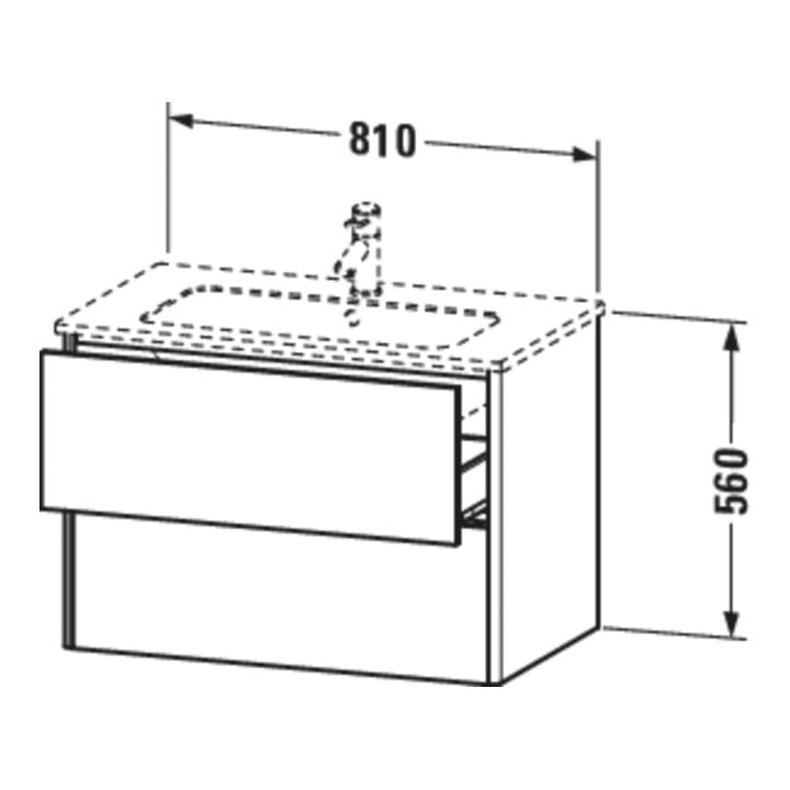 Duravit Waschtischunterschrank XSquare 81x47,8cm, bas. m, 2 Schubk., wandhängend
