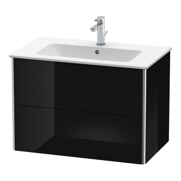 Duravit Waschtischunterschrank XSquare 81x47,8cm, sw hgl, 2 Schubk., wandhängend