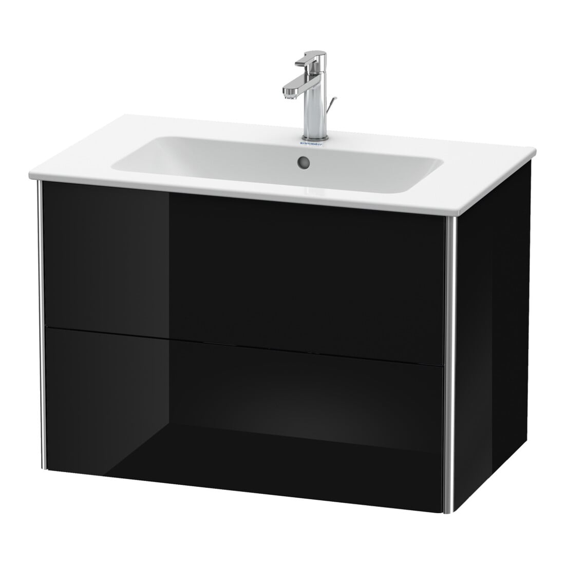 Duravit Waschtischunterschrank XSquare 81x47,8cm, sw hgl, 2 Schubk., wandhängend