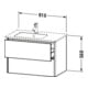 Duravit Waschtischunterschrank XSquare 81x47,8x56cm, 2 La, B l, wd, Tau s-matt