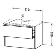 Duravit Waschtischunterschrank XSquare 81x47,8x56cm, 2 La, B l, wd, Tau s-matt-5
