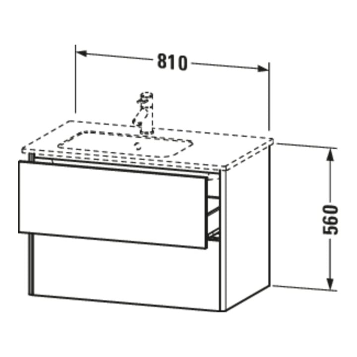 Duravit Waschtischunterschrank XSquare 81x47,8x56cm, 2 La, B li, wandhängend, we m