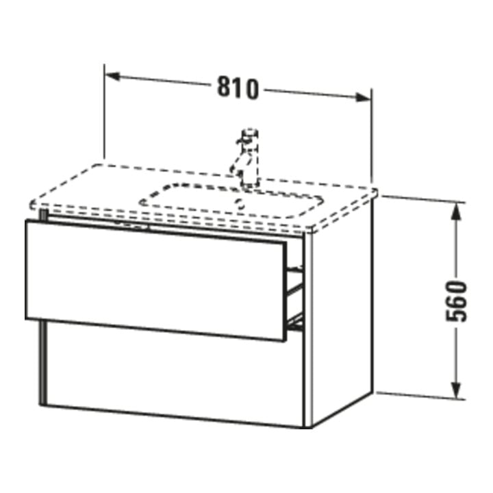 Duravit Waschtischunterschrank XSquare 81x47,8x56cm, 2 La, B r, wd, betongr m