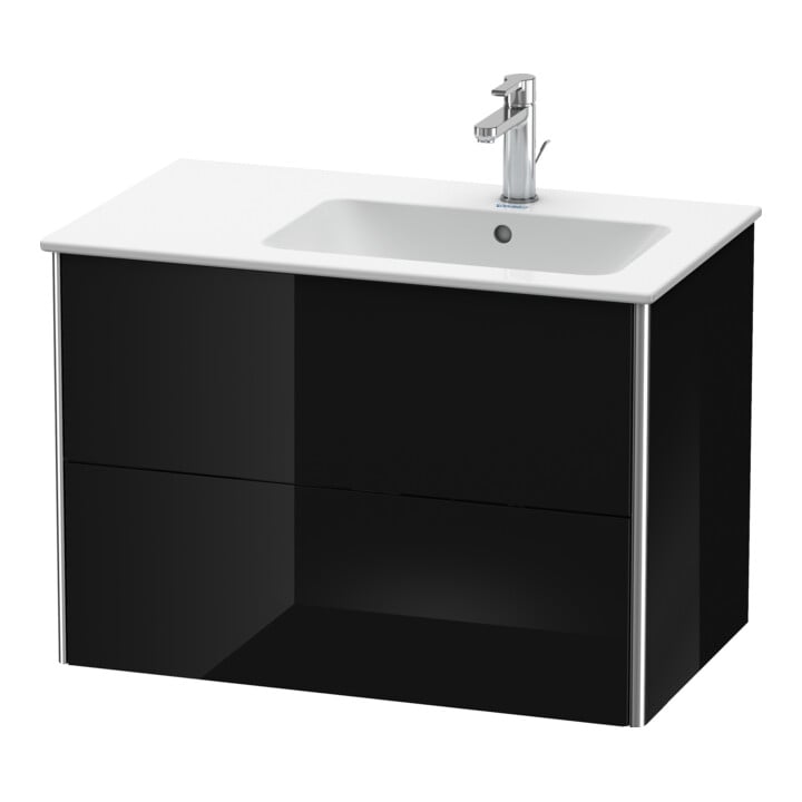 Duravit Waschtischunterschrank XSquare 81x47,8x56cm, 2 La, B re, wandhängend, sw hgl
