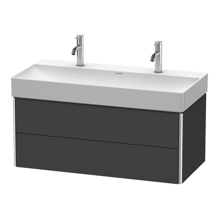 Duravit Waschtischunterschrank XSquare 98,4x46cm, graph m, 2 Schubk., wandhängend