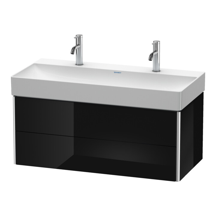 Duravit Waschtischunterschrank XSquare 98,4x46cm, sw hgl, 2 Schubk., wandhängend